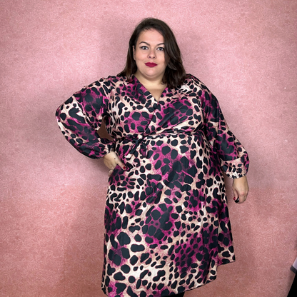 ROBE CACHE-COEUR LEOPARD ROSE