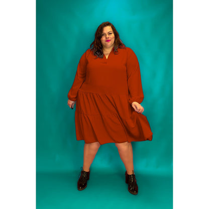 ROBE COL CHEMISIER À VOLANTS - ROUGE L'indisciplinée